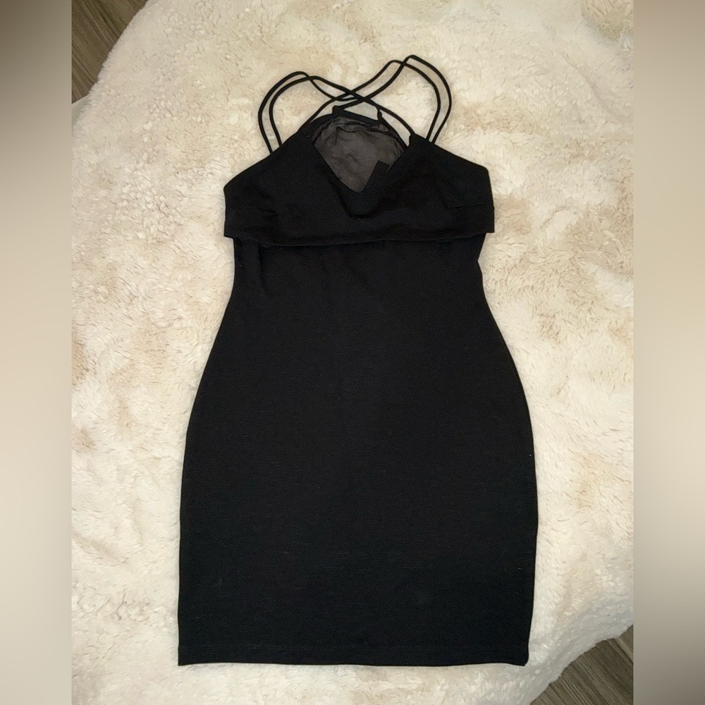 Fashion Nova Black Backless Dress